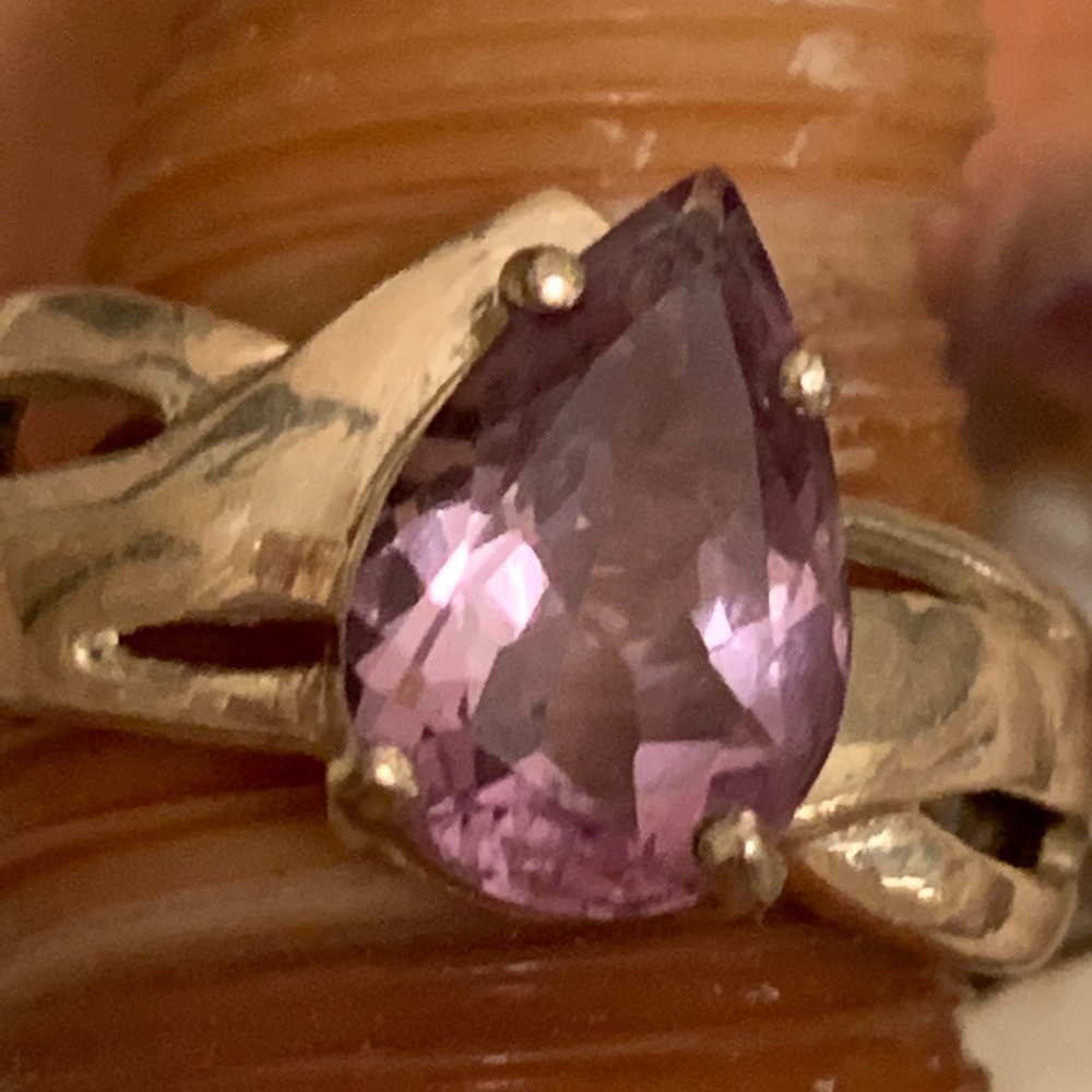 Amethyst Solitaire Sterling Ring - image 1